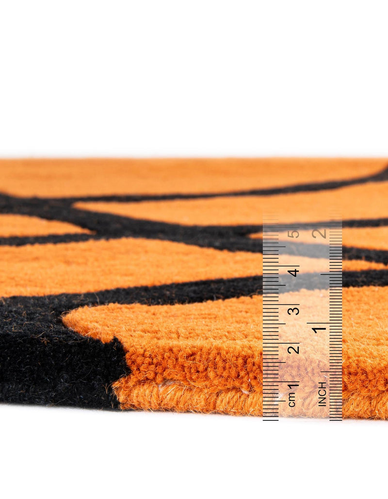 Whimsy Wonders Wool Collection Area Rug - Garden Round Orange lifestyle 12