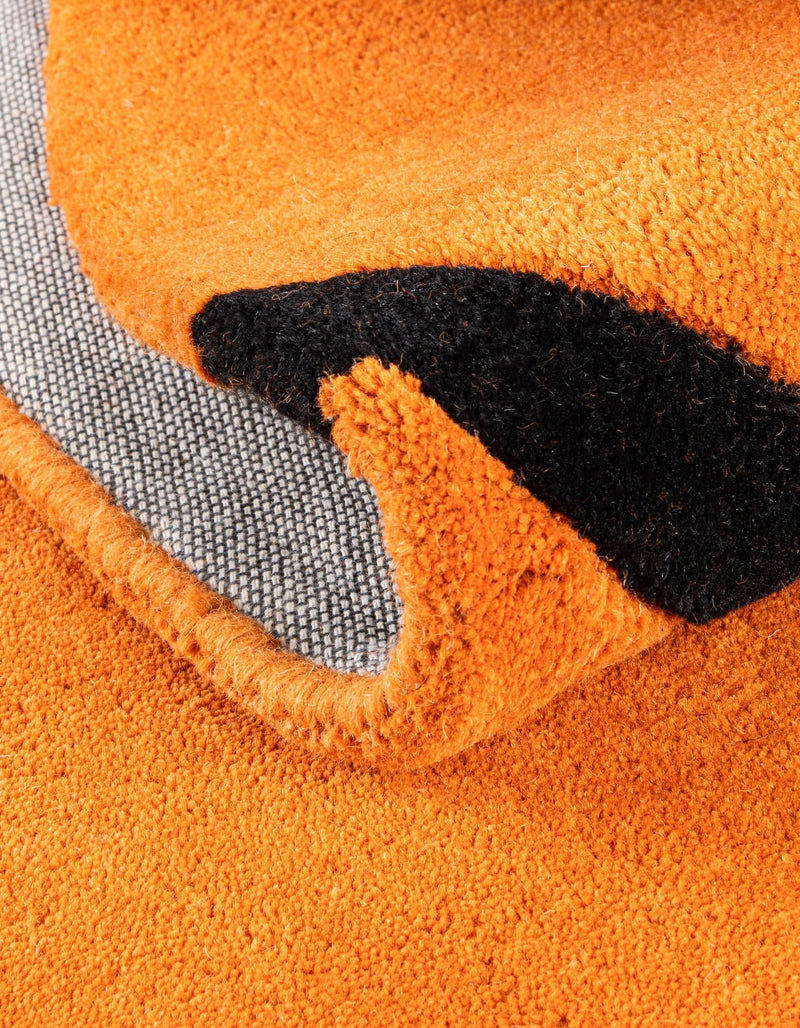 Whimsy Wonders Wool Collection Area Rug - Garden Round Orange lifestyle 13