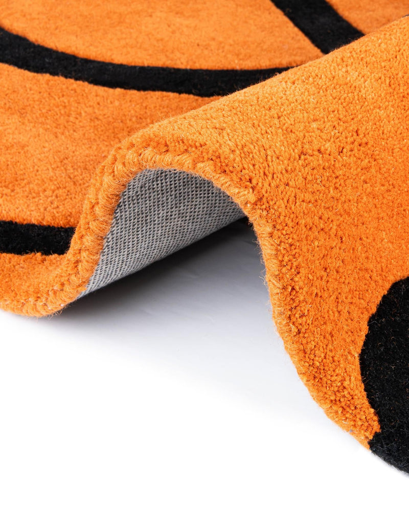Whimsy Wonders Wool Collection Area Rug - Garden Round Orange lifestyle 17