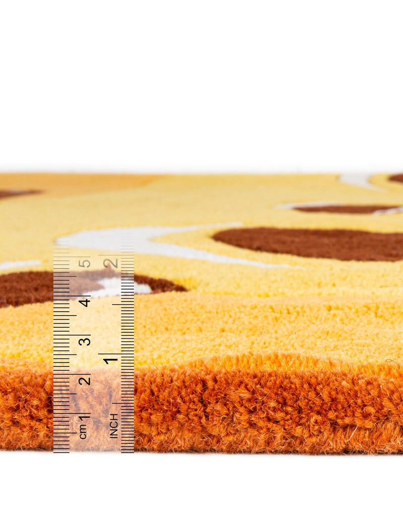 Whimsy Wonders Wool Collection Area Rug - Lagoon Round Light Brown lifestyle 12