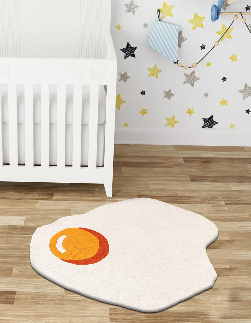 Whimsy Wonders Wool Collection Area Rug - Dune Round White lifestyle 4