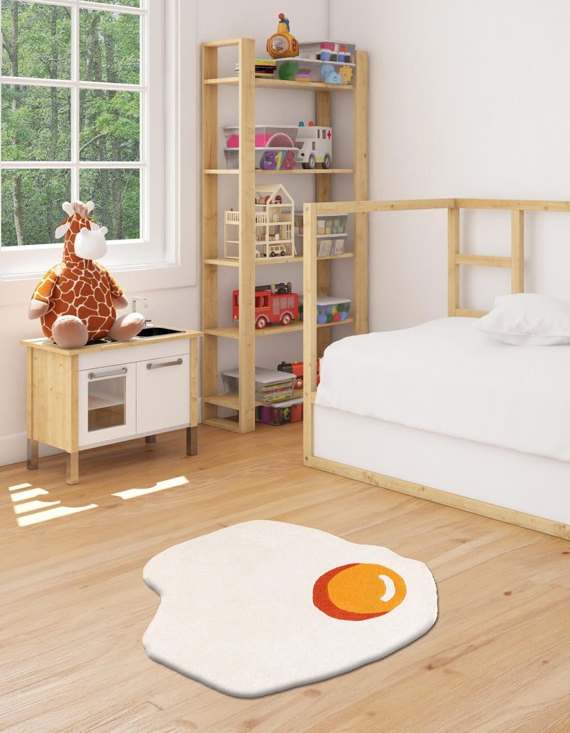Whimsy Wonders Wool Collection Area Rug - Dune Round White lifestyle 5