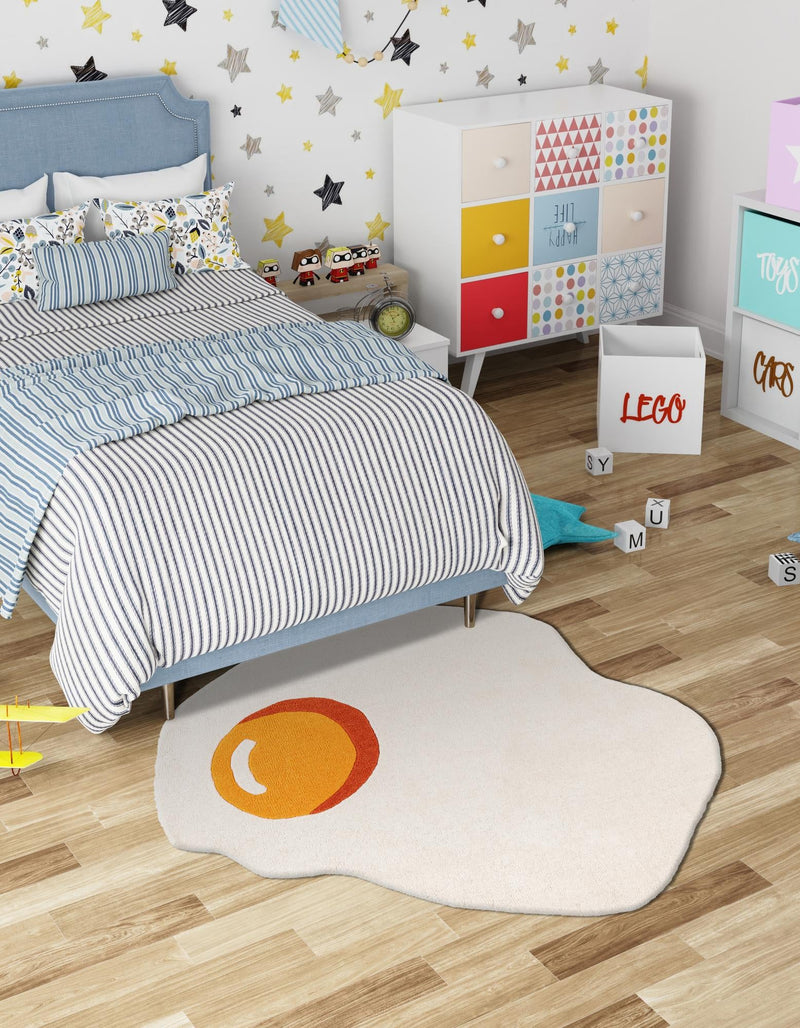 Whimsy Wonders Wool Collection Area Rug - Dune Round White lifestyle 7
