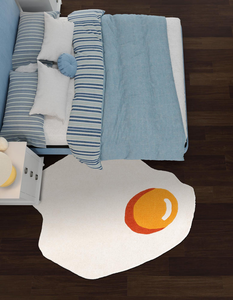 Whimsy Wonders Wool Collection Area Rug - Dune Round White lifestyle 8