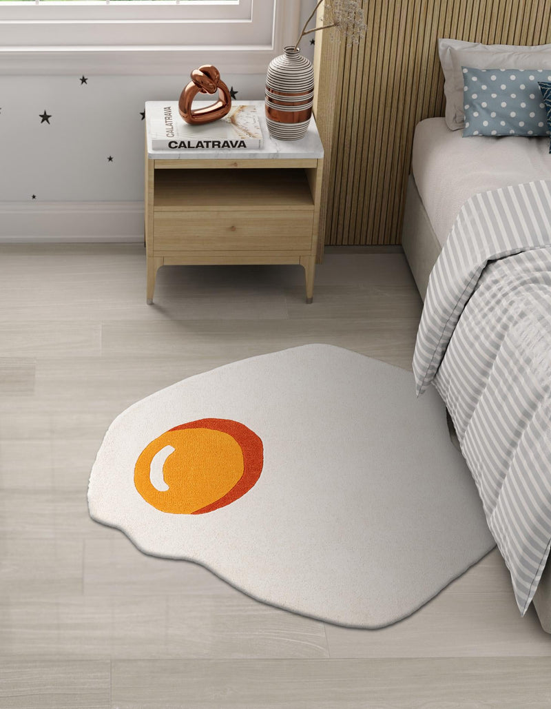 Whimsy Wonders Wool Collection Area Rug - Dune Round White lifestyle 9