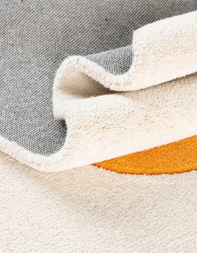 Whimsy Wonders Wool Collection Area Rug - Dune Round White lifestyle 21