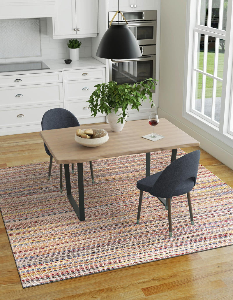 Savannah Jute Collection Area Rug - Serengeti Square Multi lifestyle 10