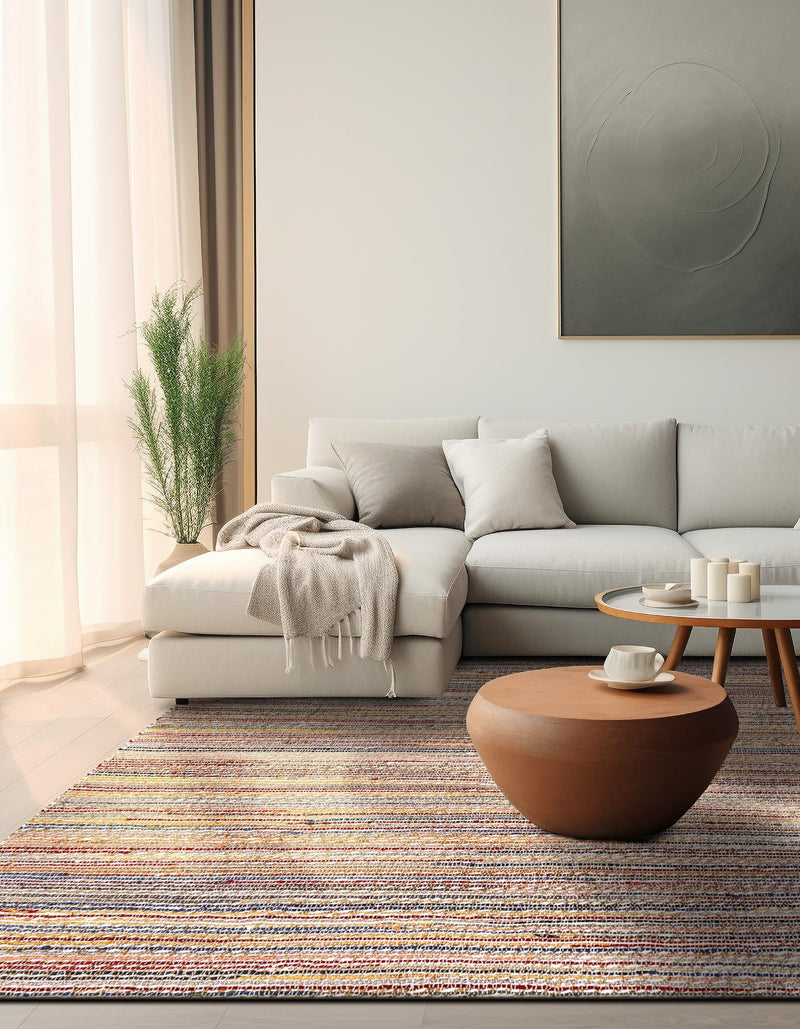 Savannah Jute Collection Area Rug - Serengeti Square Multi lifestyle 11