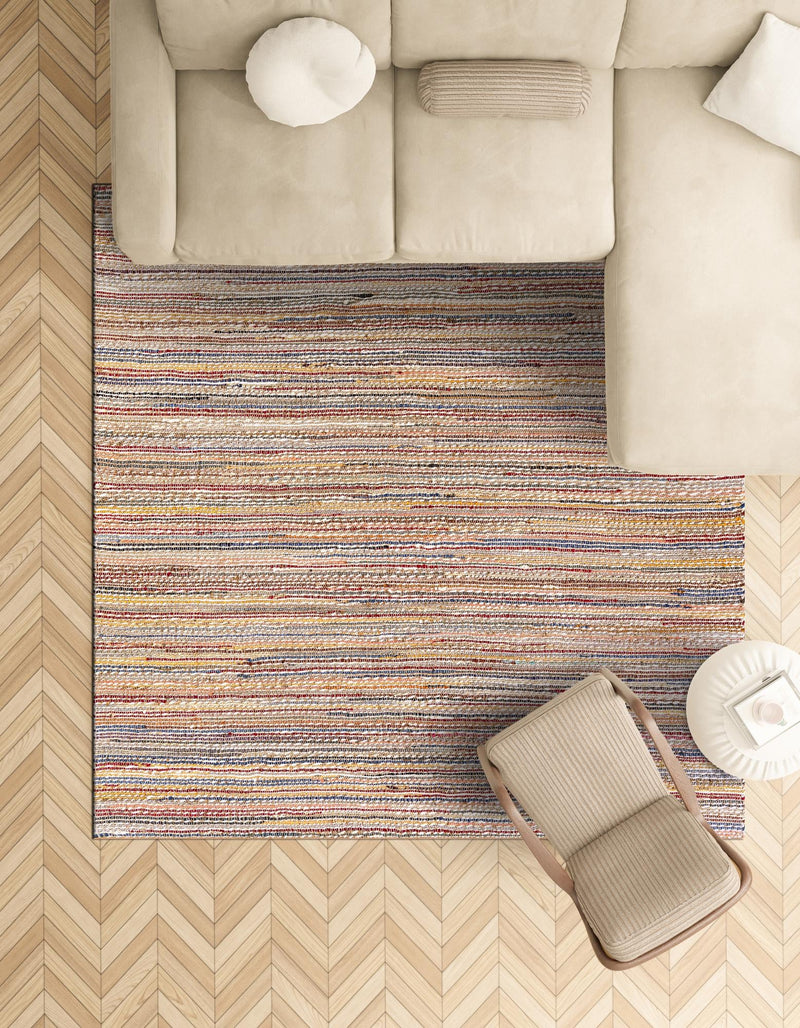 Savannah Jute Collection Area Rug - Serengeti Square Multi lifestyle 13