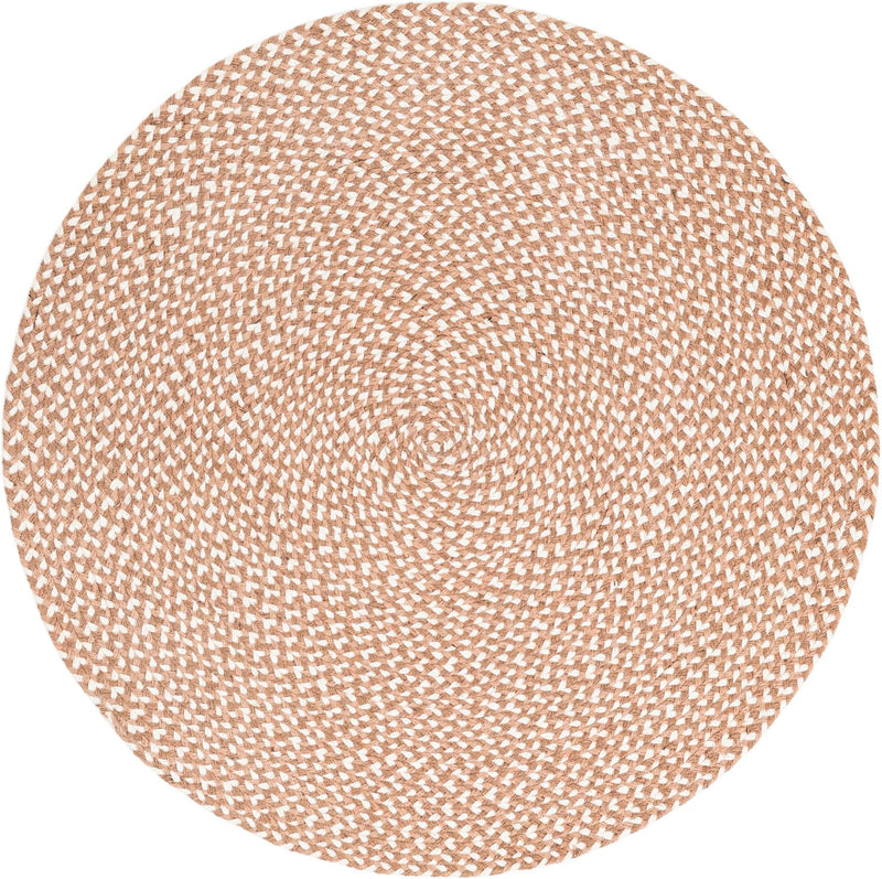 Sustainable Strands Indoor-Outdoor Oasis Collection Area Rug - Sandbar (Light Brown) Round Light Brown lifestyle 2