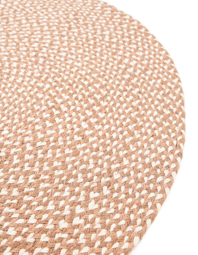 Sustainable Strands Indoor-Outdoor Oasis Collection Area Rug - Sandbar (Light Brown) Round Light Brown lifestyle 24