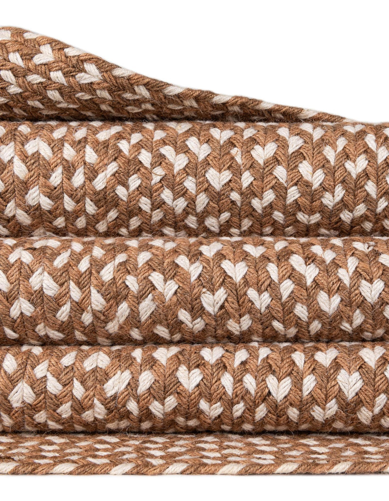 Sustainable Strands Indoor-Outdoor Oasis Collection Area Rug - Sandbar (Light Brown) Round Light Brown lifestyle 38