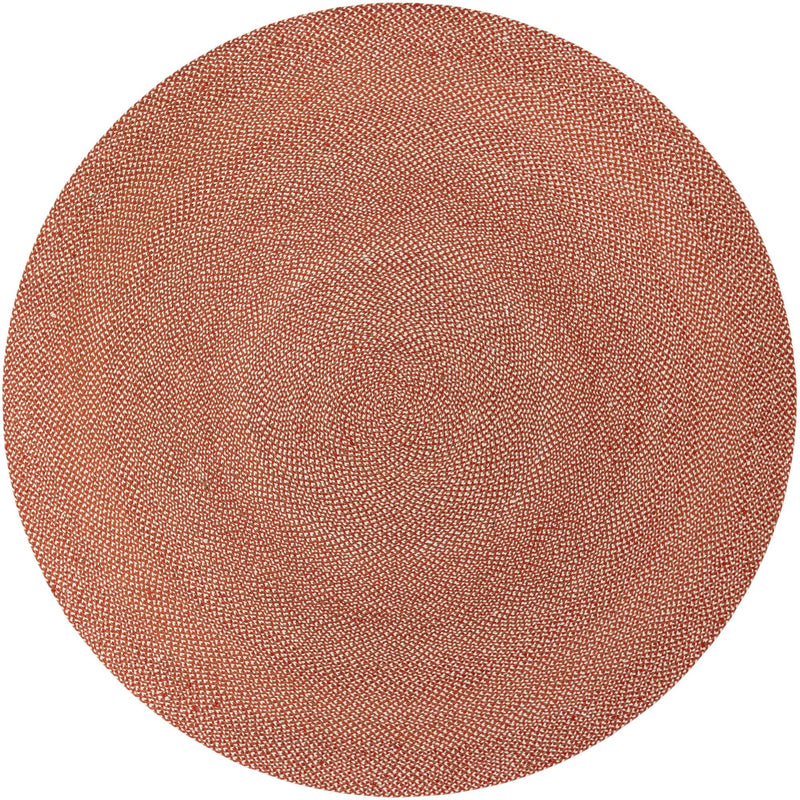 Highland Woven Jute Collection Area Rug - Glenmore (Rust Red) Round Rust Red lifestyle 14