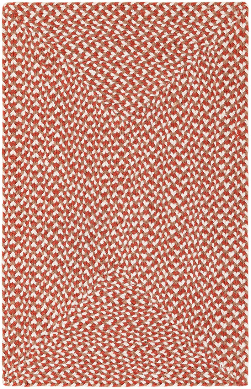 Highland Braided Jute Collection Area Rug - Glenmore (Rust Red) Rectangle Rust Red Main