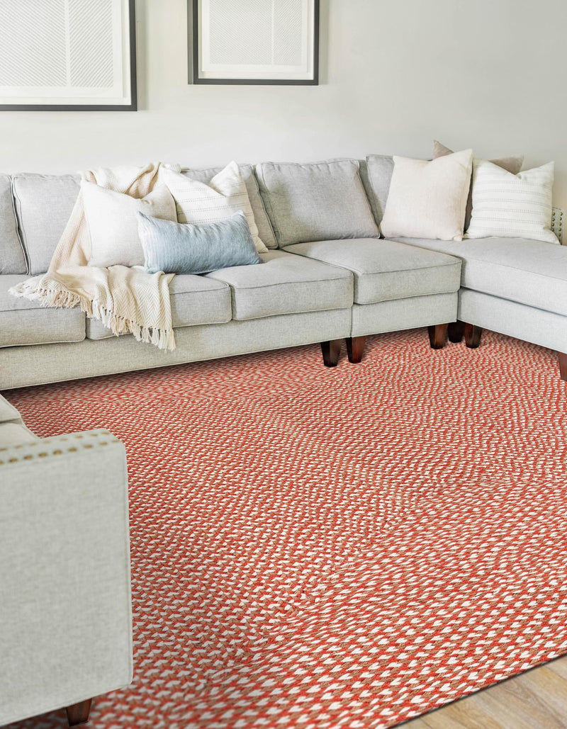 Highland Woven Jute Collection Area Rug - Glenmore (Rust Red) Rectangle Rust Red lifestyle 2