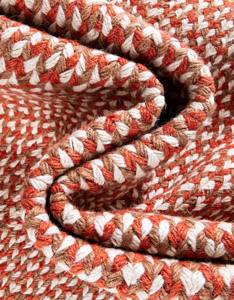 Highland Braided Jute Collection Area Rug - Glenmore (Rust Red) Rectangle Rust Red lifestyle 5