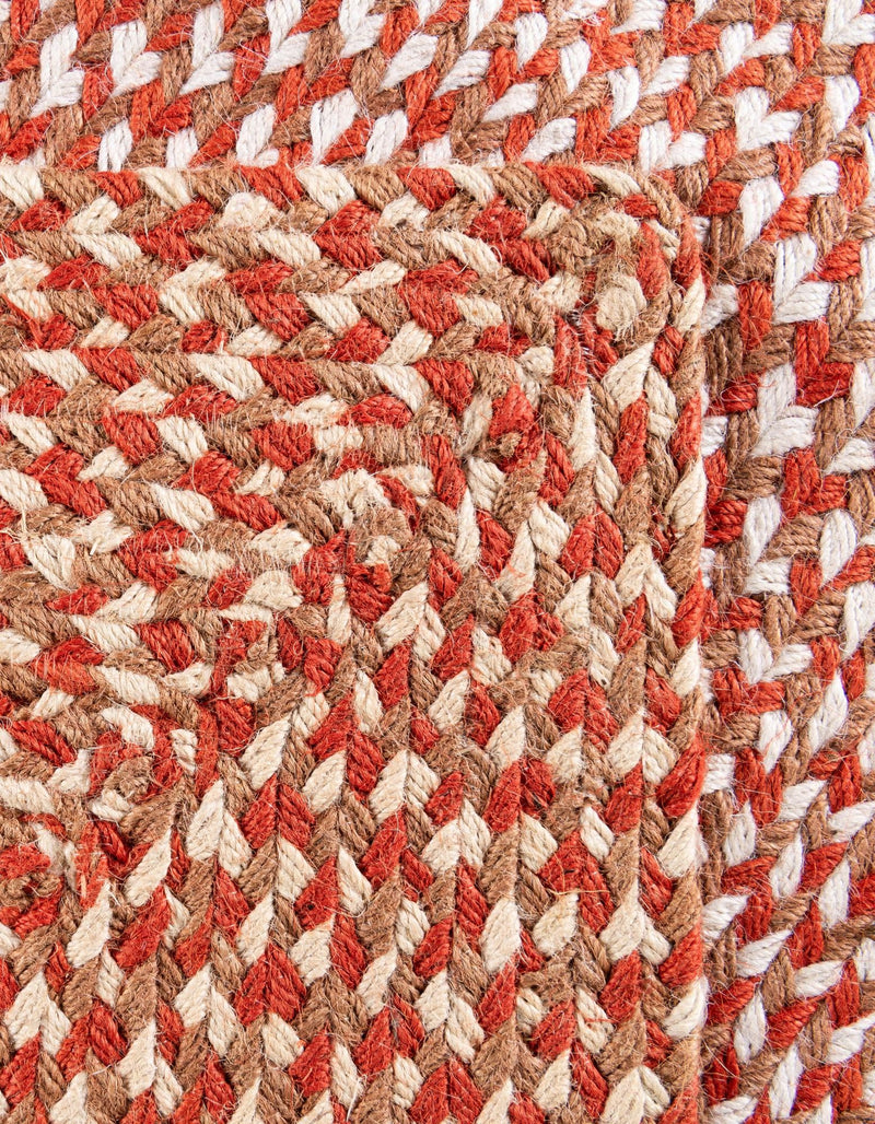 Highland Braided Jute Collection Area Rug - Glenmore (Rust Red) Rectangle Rust Red lifestyle 6