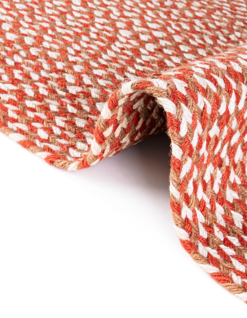 Highland Braided Jute Collection Area Rug - Glenmore (Rust Red) Rectangle Rust Red lifestyle 7