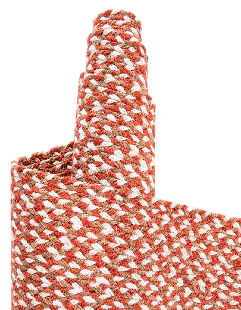 Highland Braided Jute Collection Area Rug - Glenmore (Rust Red) Rectangle Rust Red lifestyle 8