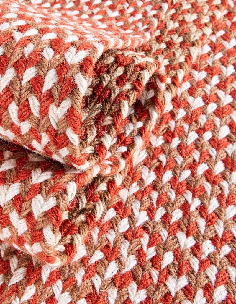 Highland Braided Jute Collection Area Rug - Glenmore (Rust Red) Rectangle Rust Red lifestyle 10