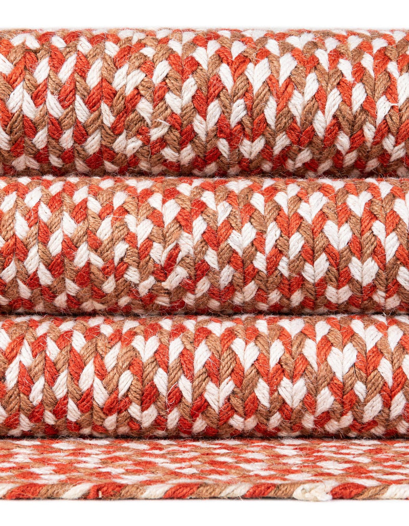 Highland Braided Jute Collection Area Rug - Glenmore (Rust Red) Rectangle Rust Red lifestyle 11