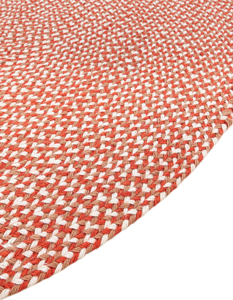 Highland Braided Jute Collection Area Rug - Glenmore (Rust Red) Round Rust Red lifestyle 23