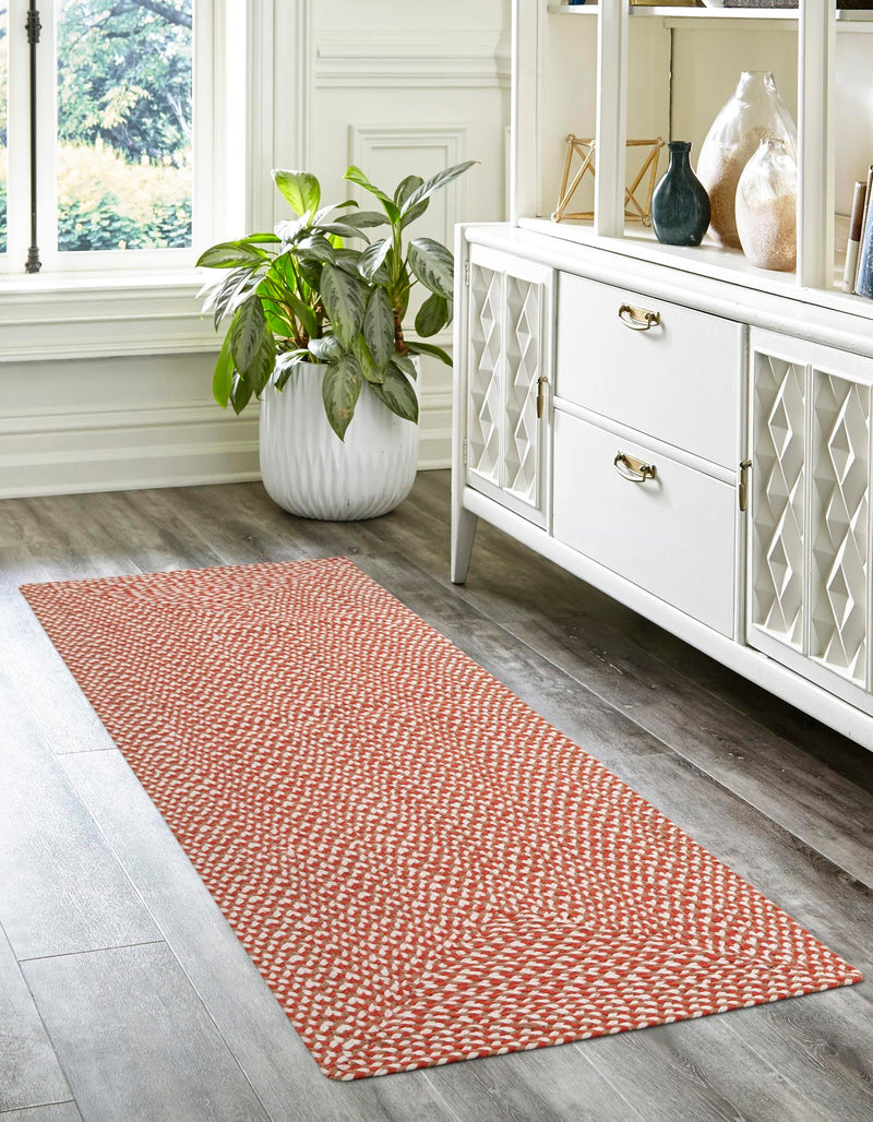 Highland Woven Jute Collection Area Rug - Glenmore (Rust Red) Runner Rust Red lifestyle 16