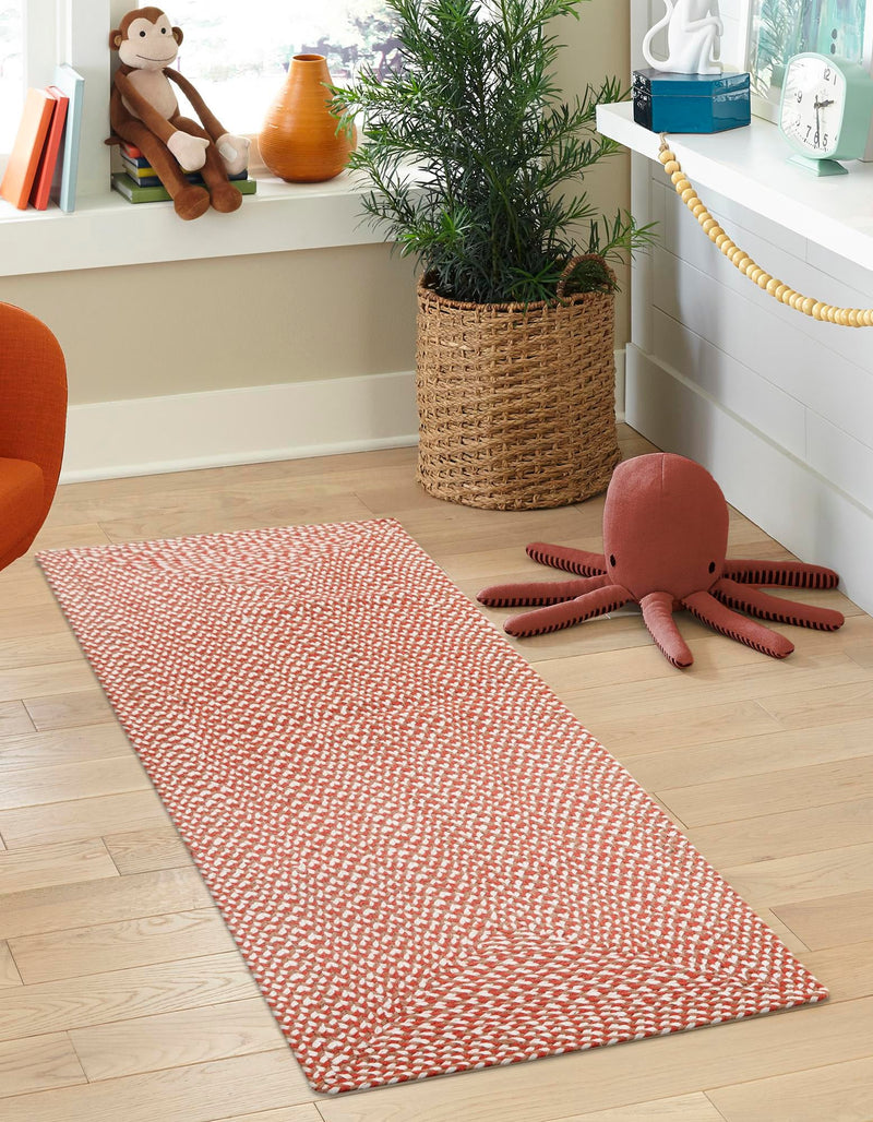 Highland Woven Jute Collection Area Rug - Glenmore (Rust Red) Runner Rust Red lifestyle 24