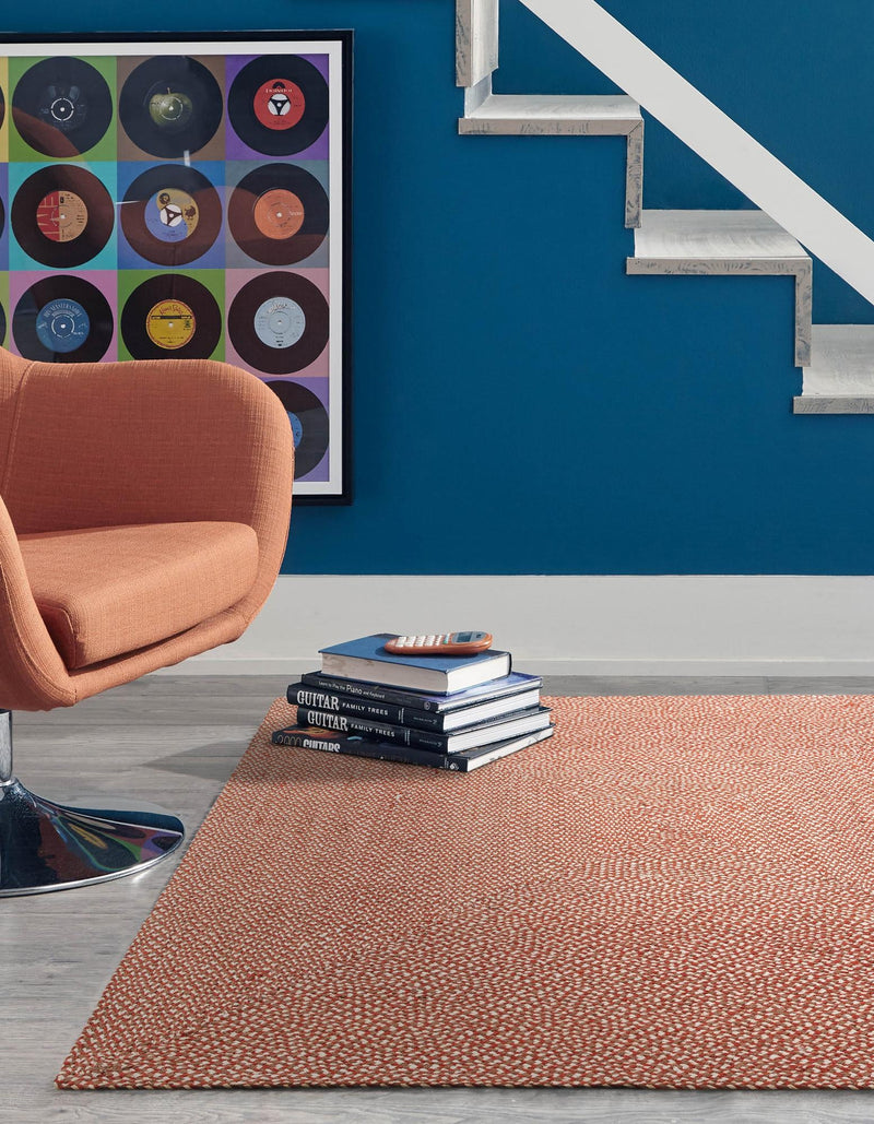 Highland Woven Jute Collection Area Rug - Glenmore (Rust Red) Square Rust Red lifestyle 28