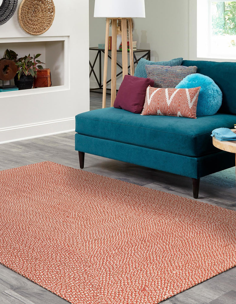 Highland Woven Jute Collection Area Rug - Glenmore (Rust Red) Square Rust Red lifestyle 31