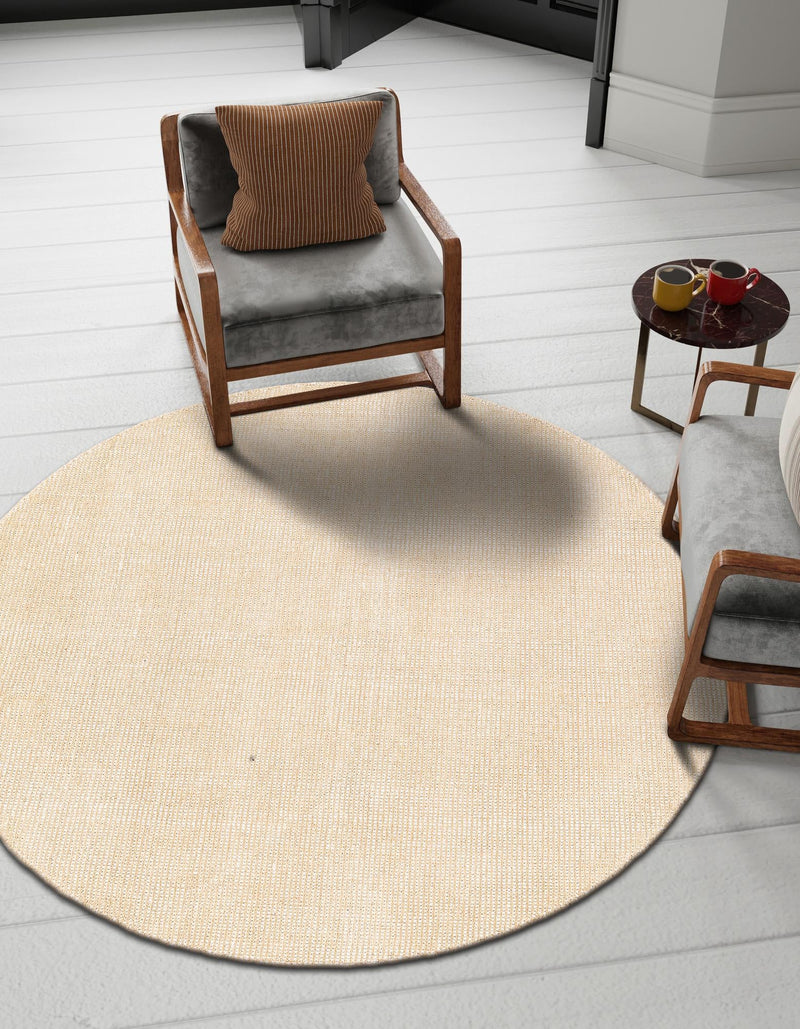 Berkshire Estate Collection Area Rug - Windsor (Oat Beige) Round Oat Beige lifestyle 13