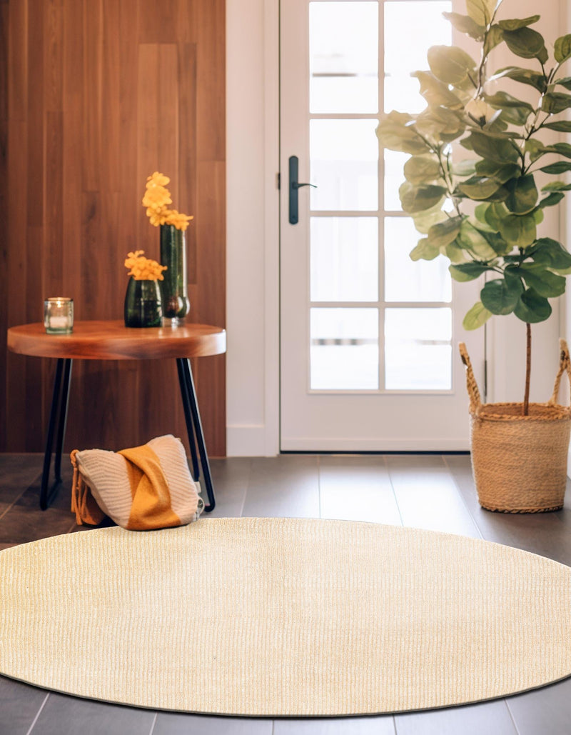 Berkshire Estate Collection Area Rug - Windsor (Oat Beige) Round Oat Beige lifestyle 21