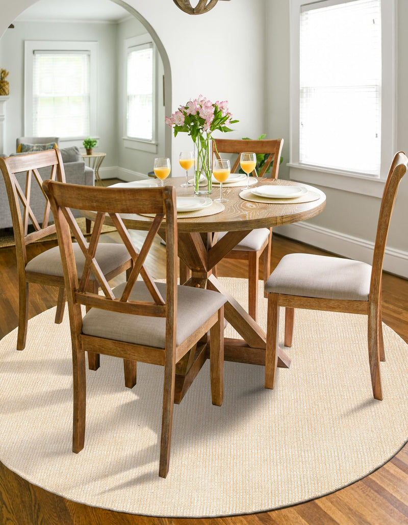 Berkshire Estate Collection Area Rug - Windsor (Oat Beige) Round Oat Beige lifestyle 27