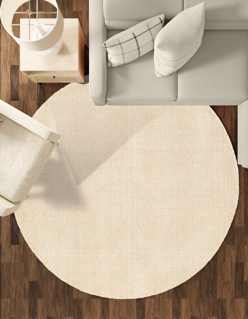 Berkshire Estate Collection Area Rug - Windsor (Oat Beige) Round Oat Beige lifestyle 31
