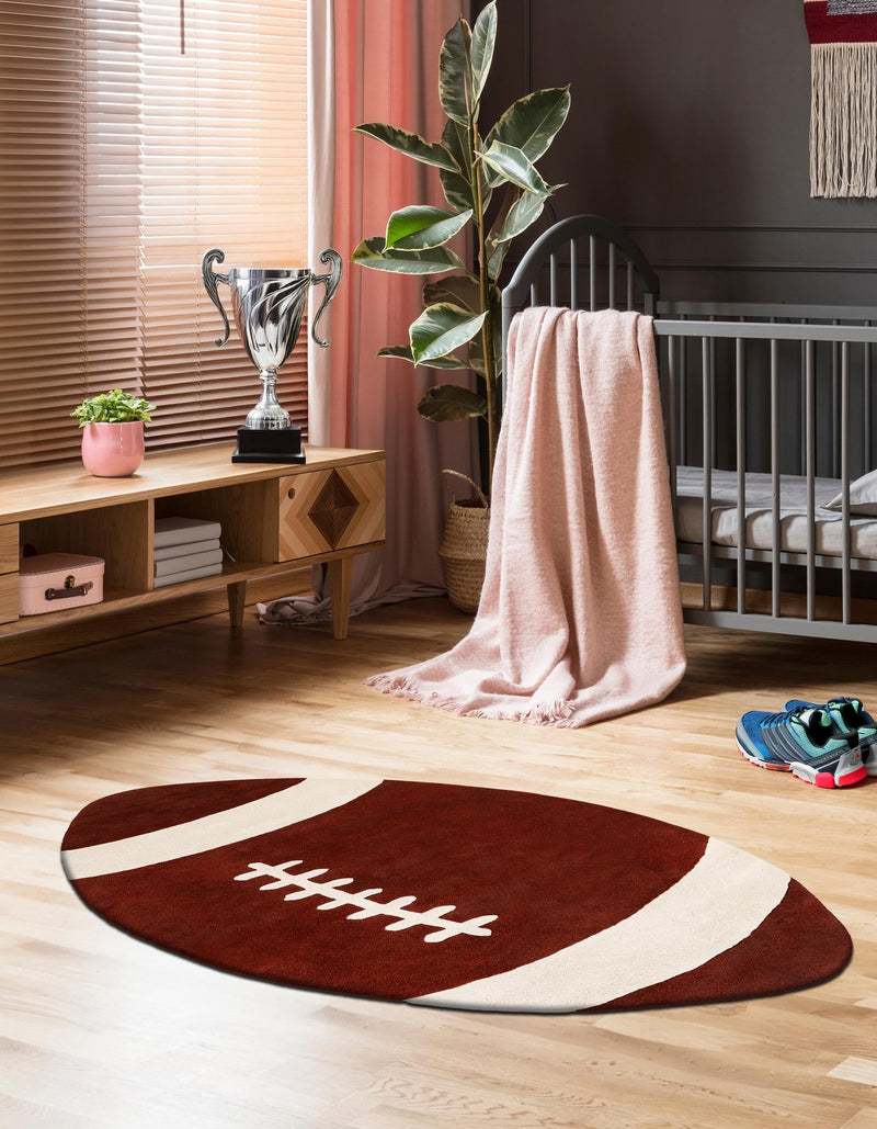 Whimsy Wonders Wool Collection Area Rug - Forest Oval Brown lifestyle 2