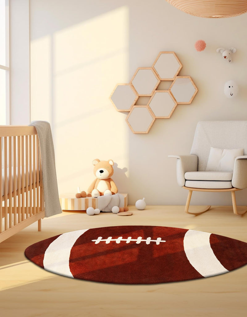 Whimsy Wonders Wool Collection Area Rug - Forest Oval Brown lifestyle 4