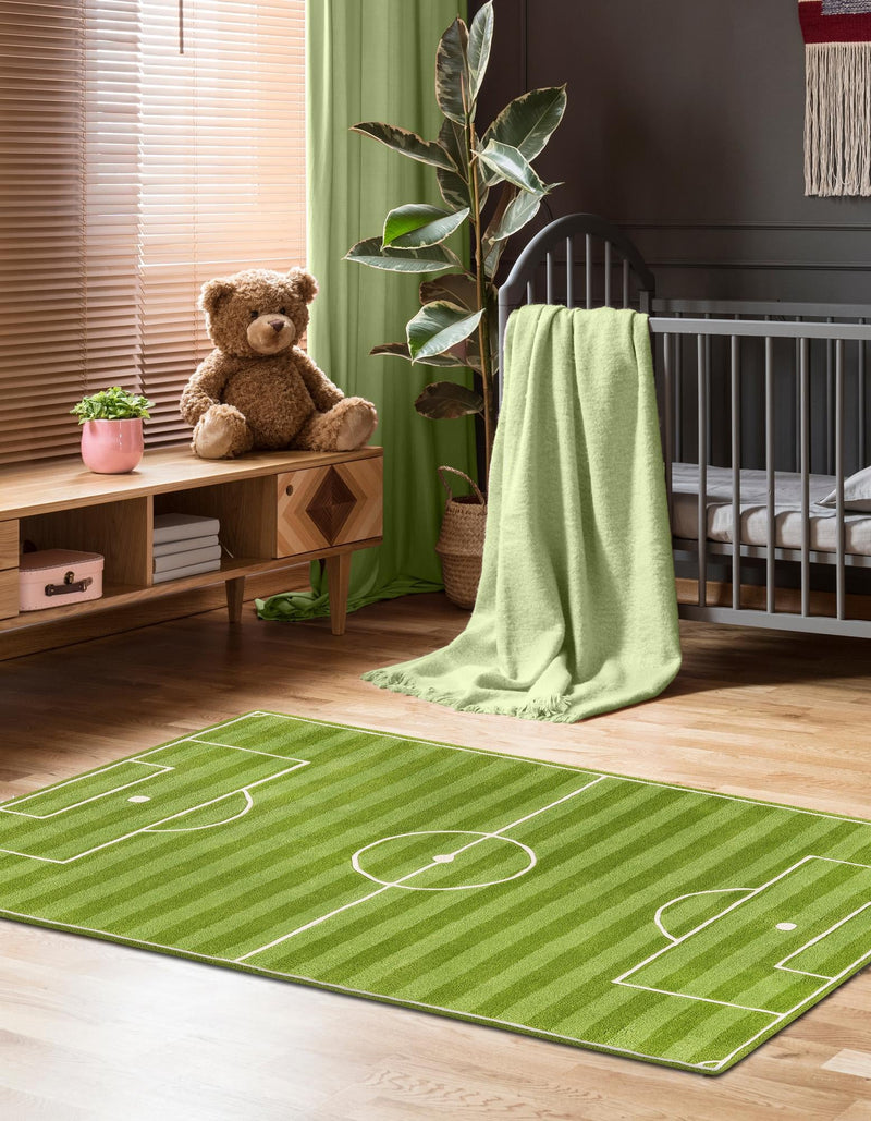 Whimsy Wonders Wool Collection Area Rug - Reef Rectangle Green lifestyle 3
