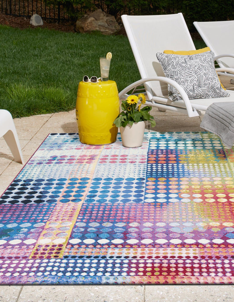 Urban Terrace Collection Area Rug - Atrium Rectangle Multi lifestyle 3