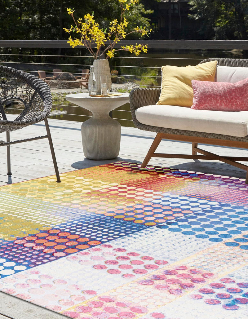 Urban Terrace Collection Area Rug - Atrium Square Multi lifestyle 25