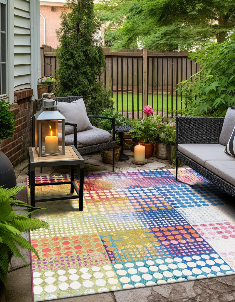 Urban Terrace Collection Area Rug - Atrium Square Multi lifestyle 28