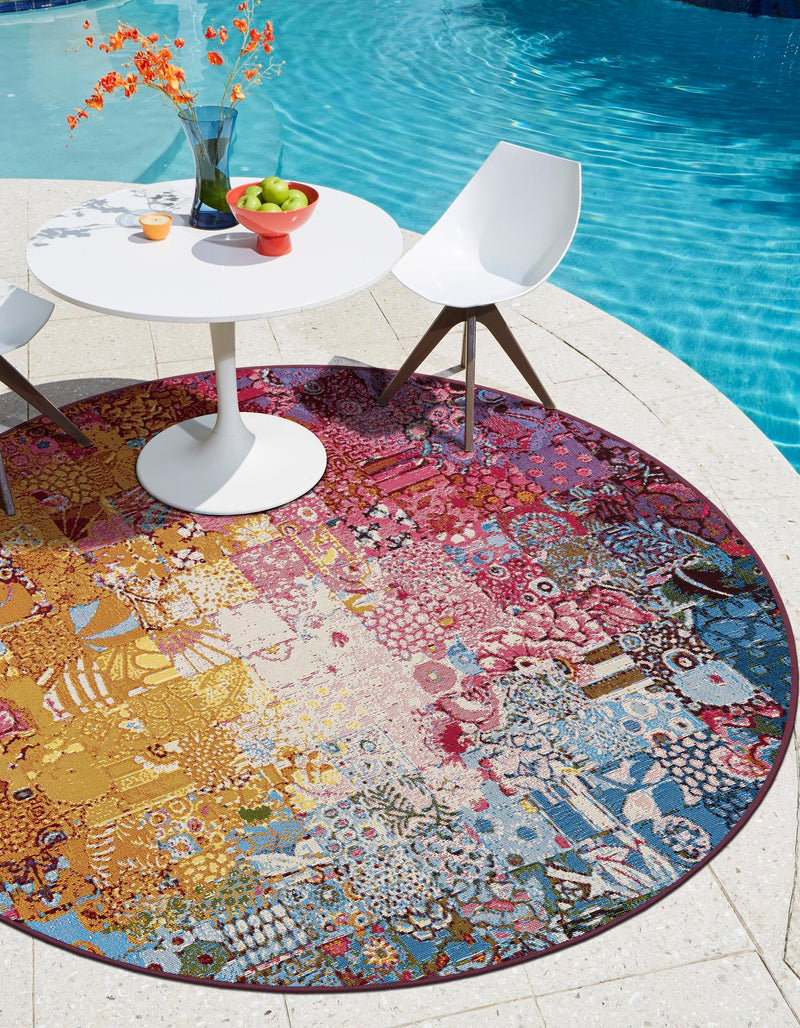 Urban Terrace Collection Area Rug - Terrace Round Multi lifestyle 12