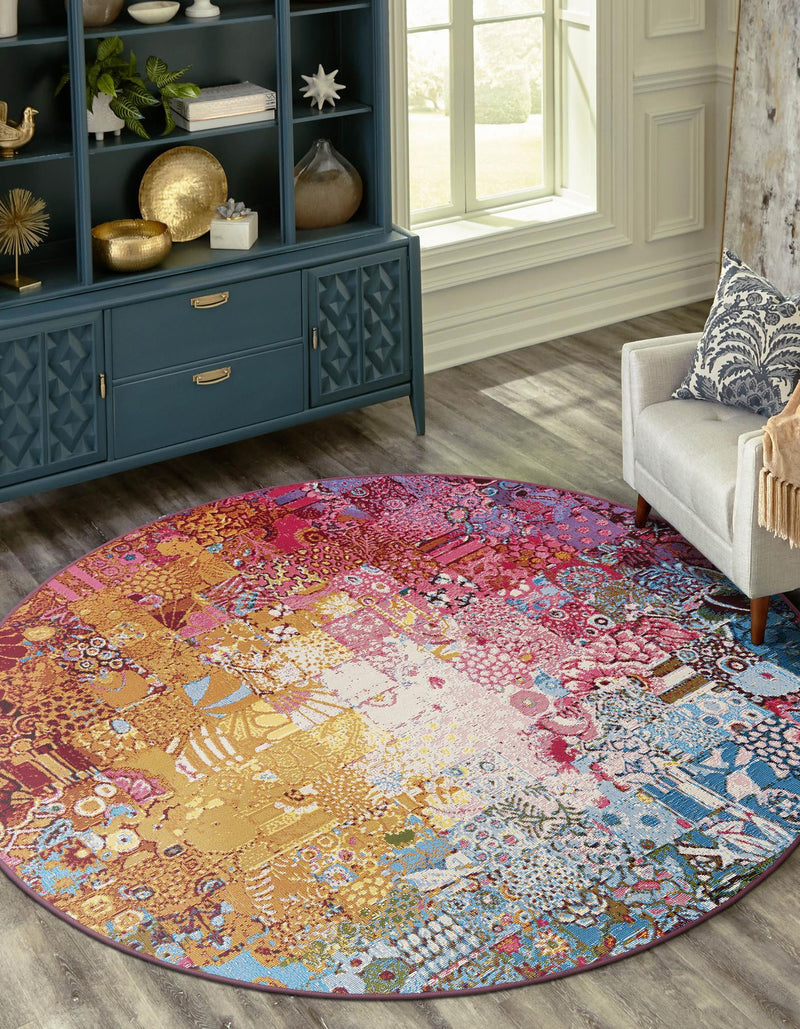 Urban Terrace Collection Area Rug - Terrace Round Multi lifestyle 13