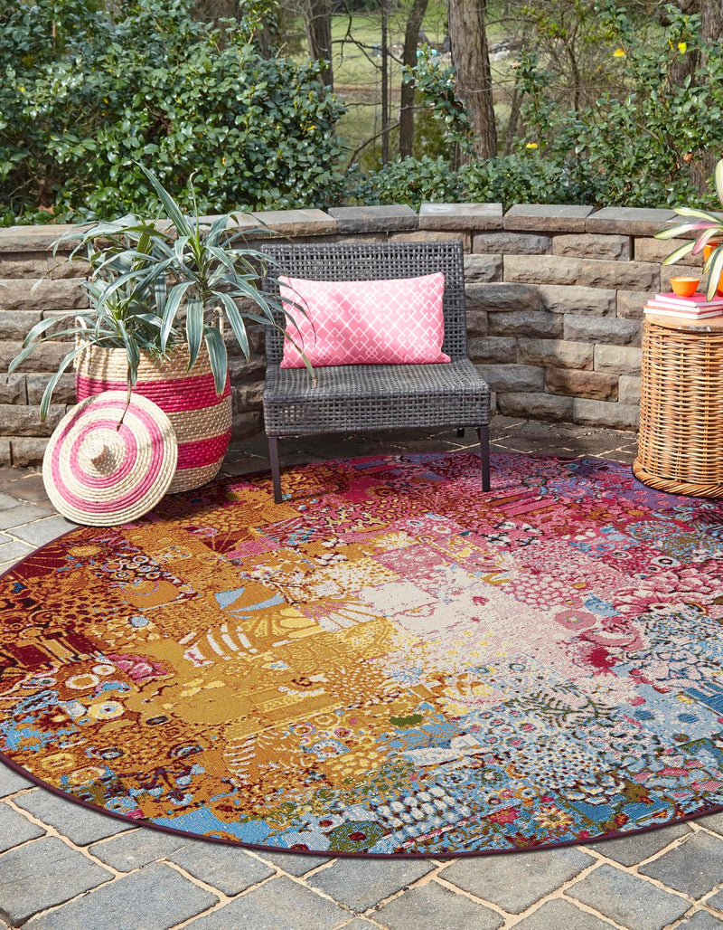 Urban Terrace Collection Area Rug - Terrace Round Multi lifestyle 14