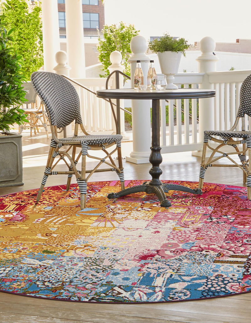 Urban Terrace Collection Area Rug - Terrace Round Multi lifestyle 16