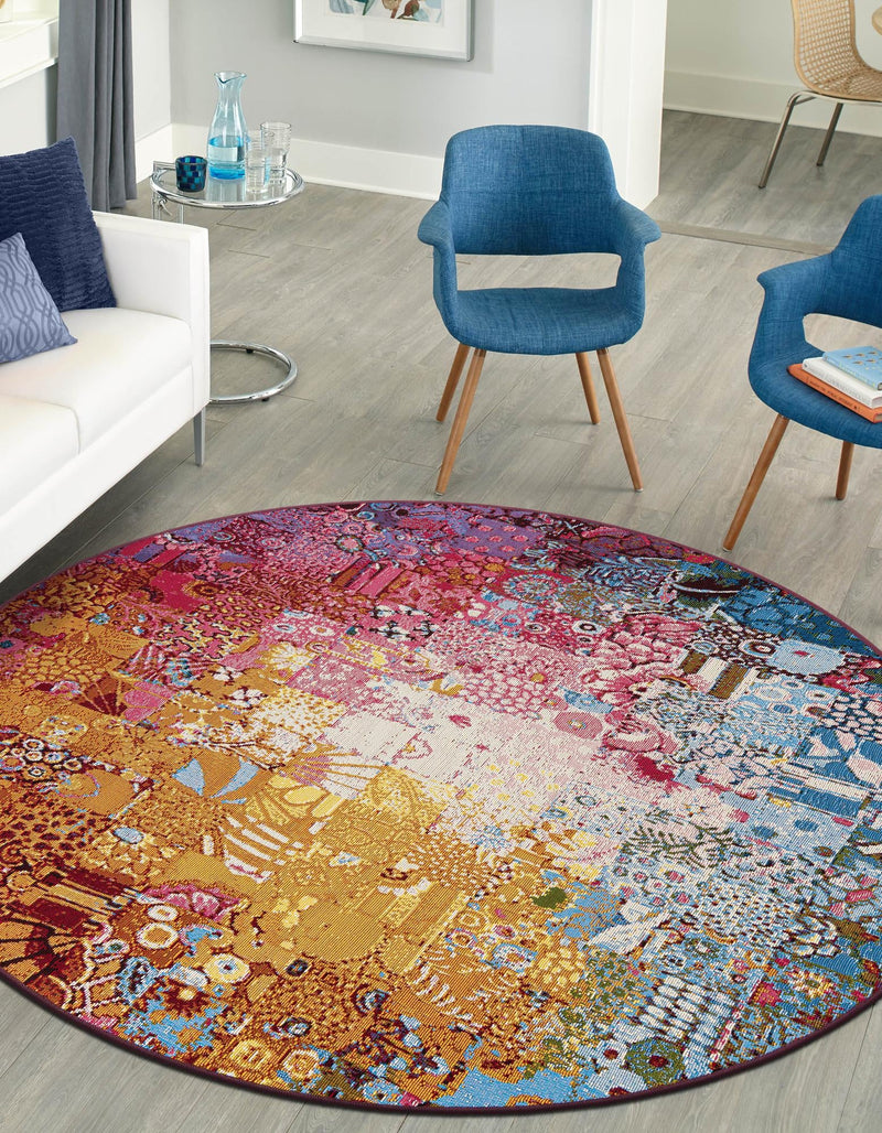 Urban Terrace Collection Area Rug - Terrace Round Multi lifestyle 17