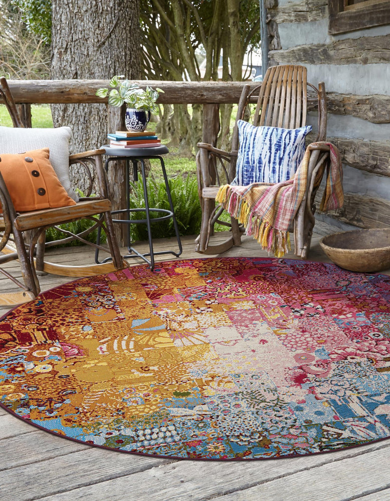 Urban Terrace Collection Area Rug - Terrace Round Multi lifestyle 20