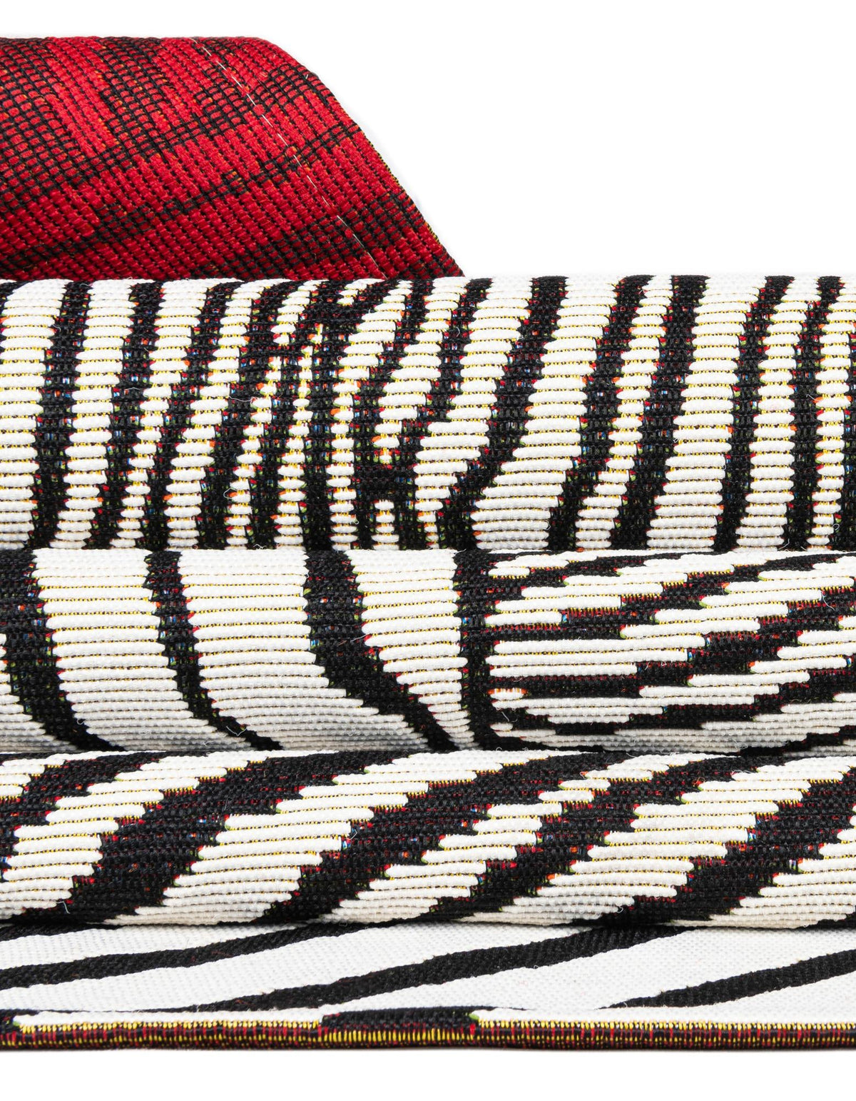 Urban Terrace Collection Area Rug - Porch Runner Red and Black lifestyle 15