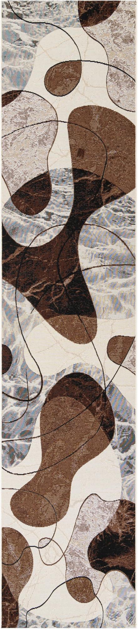 Urban Terrace Collection Area Rug - Garden Runner Brown and White lifestyle 2