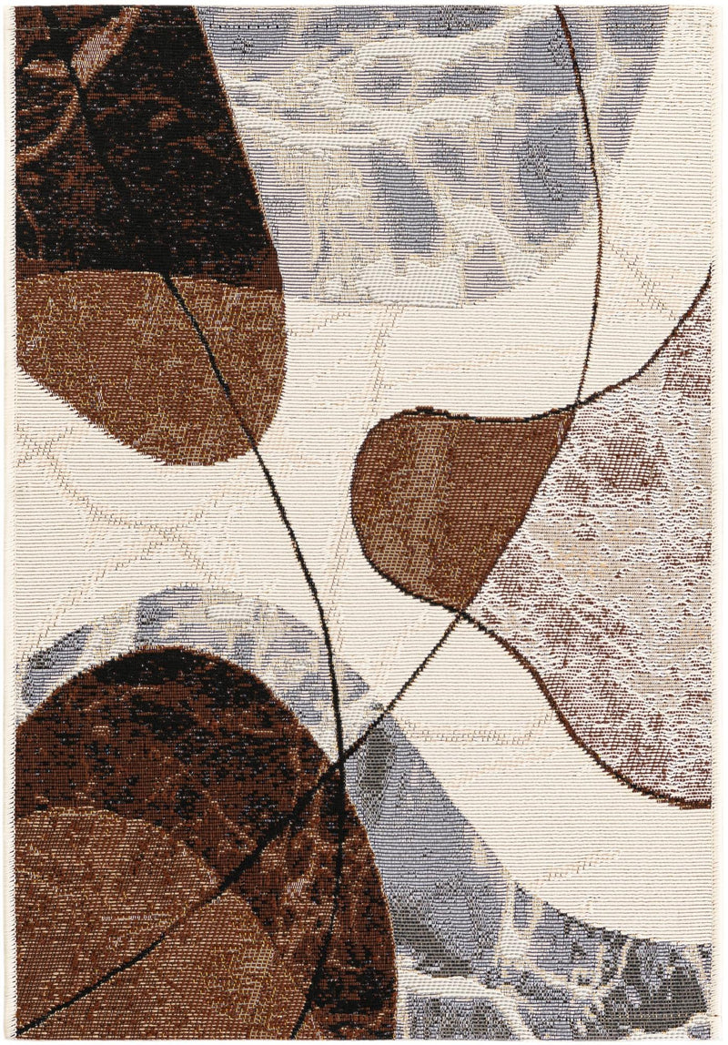 Urban Terrace Collection Area Rug - Garden Rectangle Brown and White Main