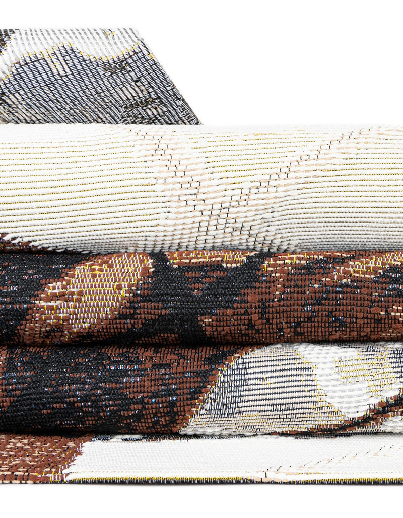 Urban Terrace Collection Area Rug - Garden Rectangle Brown and White lifestyle 10